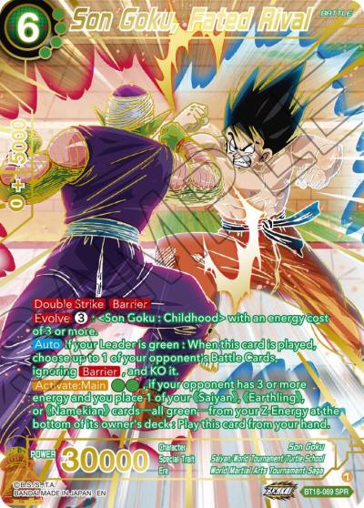 Son Goku Fated Rival SPR BT18-069 Dawn of the Z-Legends Dragonball Super card