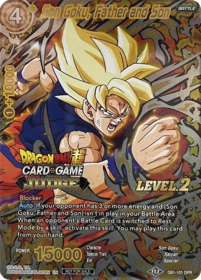 Son Goku Father and Son Level 2 DB1-101 Judge Promotion Cards Dragonball Super card