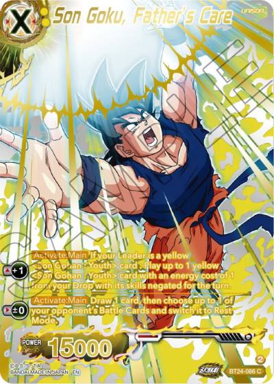 Son Goku Fathers Care Collector Booster Gold BT24-086 Beyond Generations Dragonball Super card