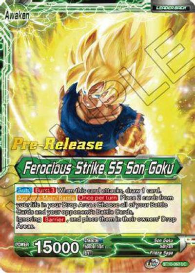 Son Goku Ferocious Strike SS Son Goku BT10-060 Rise of the Unison Warrior Pre-Release Cards Dragonball Super card