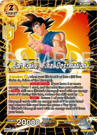 Son Goku Final Destination BT26-092 Ultimate Advent Dragonball Super card