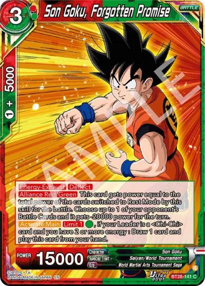 Son Goku Forgotten Promise BT28-141 Prismatic Clash Dragonball Super card