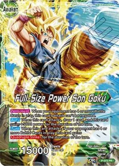 Son Goku Full Size Power Son Goku P-072 Promotion Cards Dragonball Super card