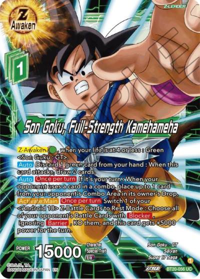 Son Goku Full Strength Kamehameha BT20-056 Power Absorbed Dragonball Super card