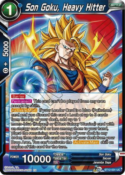 Son Goku Heavy Hitter Foil BT12-031 Vicious Rejuvenation Dragonball Super card