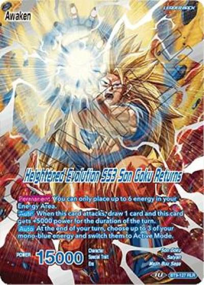 Son Goku Heightened Evolution SS3 Son Goku Returns BT9-127 Universal Onslaught Dragonball Super card