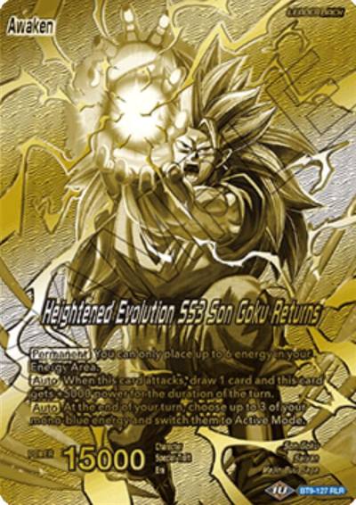 Son Goku Heightened Evolution SS3 Son Goku Returns Championship 2023 Golden Card Vol1 BT9-127 Tournament Promotion Cards Dragonball Super card