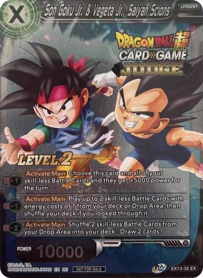 Son Goku Jr and Vegeta Jr Saiyan Scions Level 2 Judge EX13-30 Tournament Promotion Cards Dragonball Super card