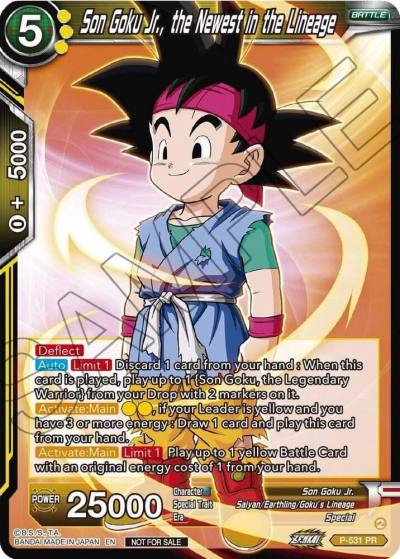 Son Goku Jr the Newest in the Lineage Zenkai Series Tournament Pack Vol5 P-531 Tournament Promotion Cards Dragonball Super card