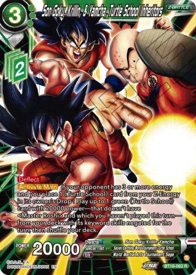 Son Goku Krillin and Yamcha Turtle School Inheritors Foil BT18-062 Dawn of the Z-Legends Dragonball Super card