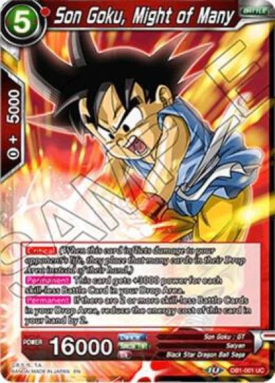 Son Goku Might of Many DB1-001 Draft Box 04 - Dragon Brawl Dragonball Super card