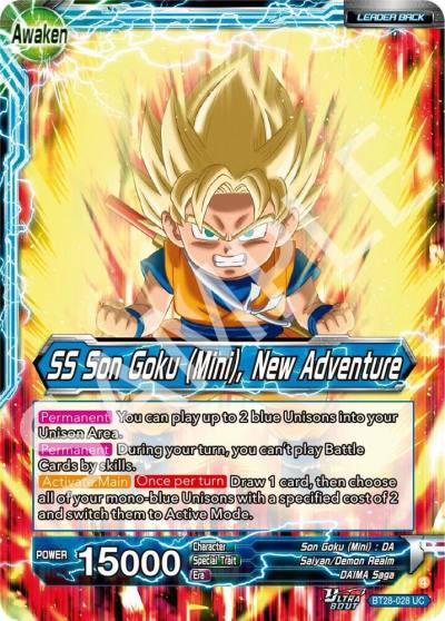 Son Goku Mini SS Son Goku Mini New Adventure Foil BT28-028 Prismatic Clash Dragonball Super card
