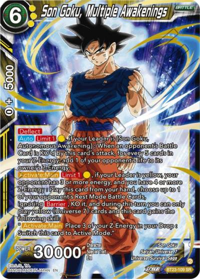 Son Goku Multiple Awakenings BT23-109 Perfect Combination Dragonball Super card