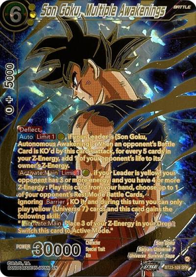 Son Goku Multiple Awakenings SPR BT23-109 Perfect Combination Dragonball Super card