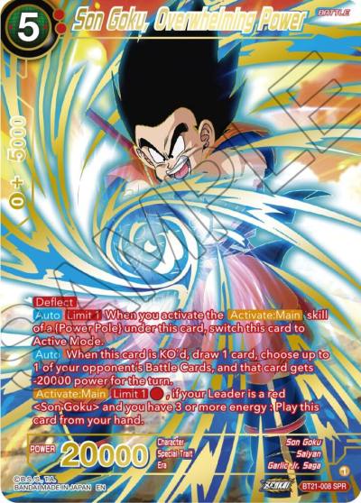 Son Goku Overwhelming Power SPR BT21-008 Wild Resurgence Dragonball Super card