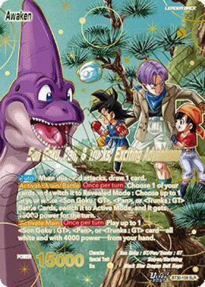 Son Goku Pan and Trunks Son Goku Pan and Trunks Exciting Adventures SLR BT30-108 Three Glorious Fighters Dragonball Super card
