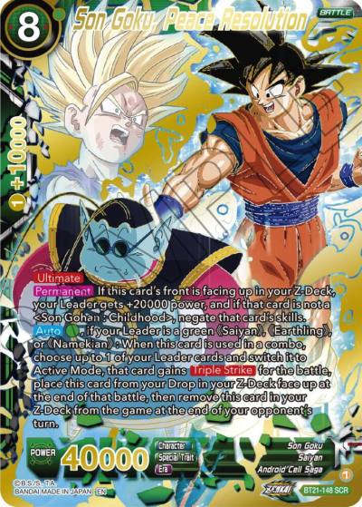 Son Goku Peace Resolution BT21-148 Wild Resurgence Dragonball Super card
