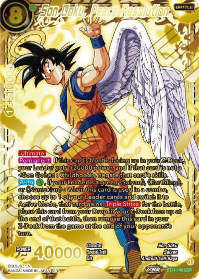 Son Goku Peace Resolution God Rare BT21-148 Wild Resurgence Dragonball Super card