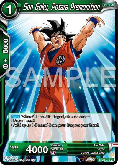 Son Goku Potara Premonition BT26-070 Ultimate Advent Dragonball Super card