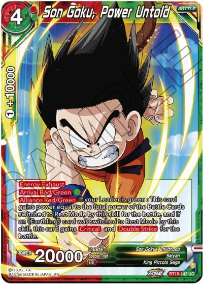 Son Goku Power Untold Foil BT18-142 Dawn of the Z-Legends Dragonball Super card