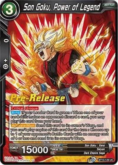 Son Goku Power of Legend BT10-128 Rise of the Unison Warrior Pre-Release Cards Dragonball Super card
