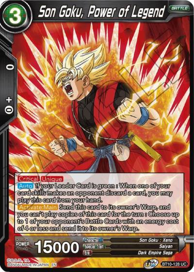 Son Goku Power of Legend BT10-128 Rise of the Unison Warrior Dragonball Super card