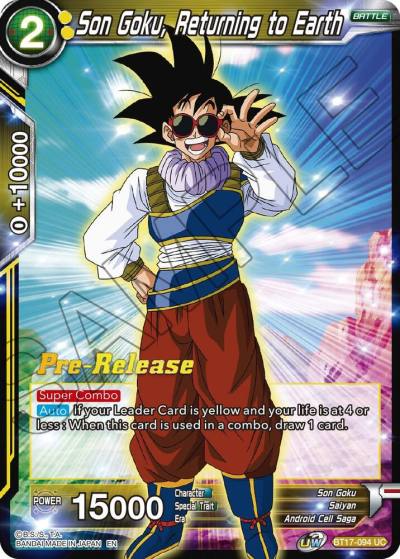 Son Goku Returning to Earth BT17-094 Ultimate Squad Pre-Release Cards Dragonball Super card