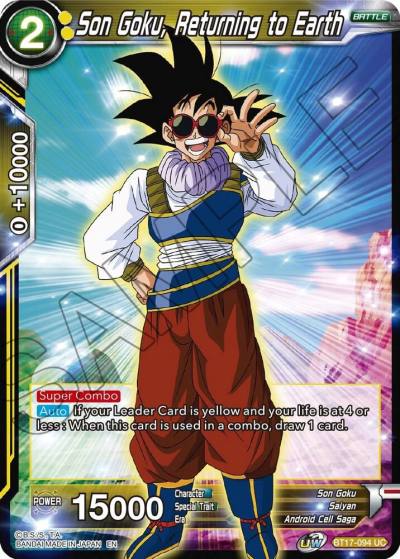 Son Goku Returning to Earth BT17-094 Ultimate Squad Dragonball Super card