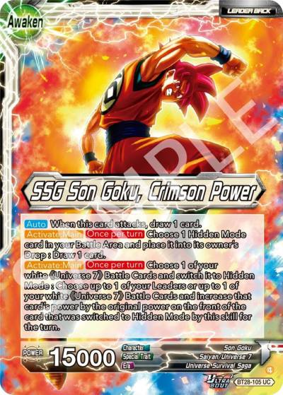 Son Goku SSG Son Goku Crimson Power Foil BT28-105 Prismatic Clash Dragonball Super card