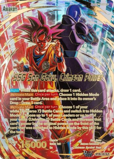 Son Goku SSG Son Goku Crimson Power SLR BT28-105 Prismatic Clash Dragonball Super card