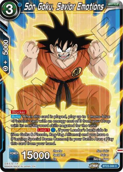 Son Goku Savior Emotions BT23-044 Perfect Combination Dragonball Super card