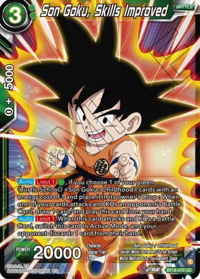 Son Goku Skills Improved BT18-070 Dawn of the Z-Legends Dragonball Super card
