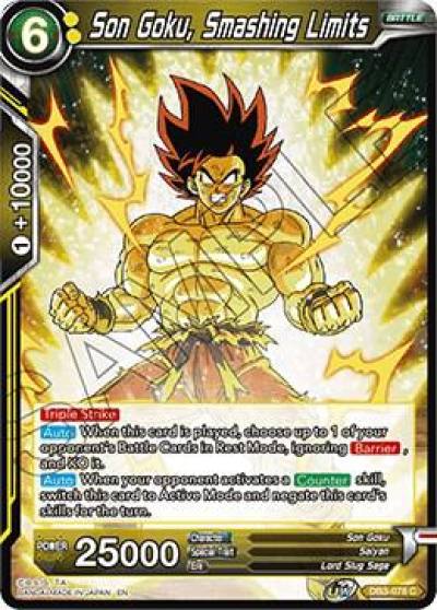 Son Goku Smashing Limits DB3-078 Draft Box 06 - Giant Force Dragonball Super card