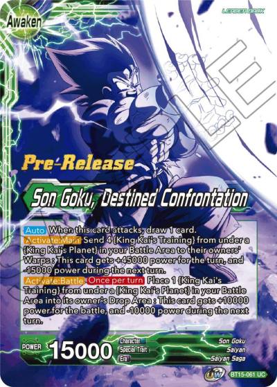 Son Goku Son Goku Destined Confrontation BT15-061 Saiyan Showdown Pre-Release Cards Dragonball Super card