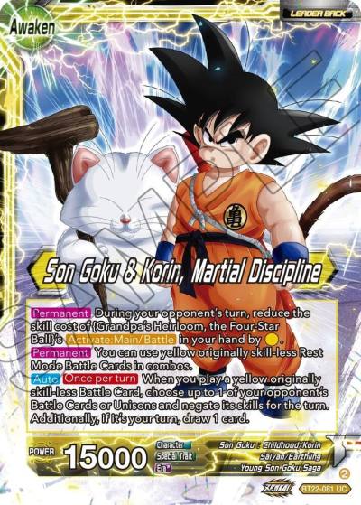 Son Goku Son Goku and Korin Martial Discipline Foil BT22-081 Critical Blow Dragonball Super card