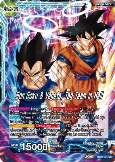 Son Goku Son Goku and Vegeta Tag Team in Hell Foil BT22-031 Critical Blow Dragonball Super card
