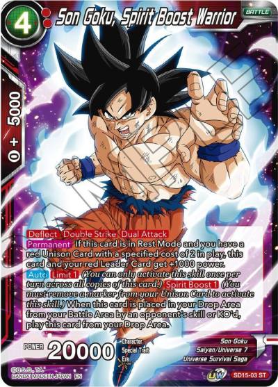 Son Goku Spirit Boost Warrior SD15-03 Cross Spirits Dragonball Super card