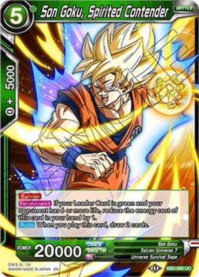 Son Goku Spirited Contender DB2-065 Draft Box 05 - Divine Multiverse Dragonball Super card