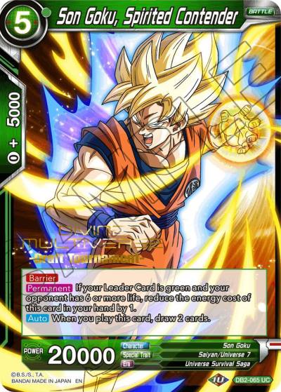 Son Goku Spirited Contender Divine Multiverse Draft Tournament DB2-065 Tournament Promotion Cards Dragonball Super card