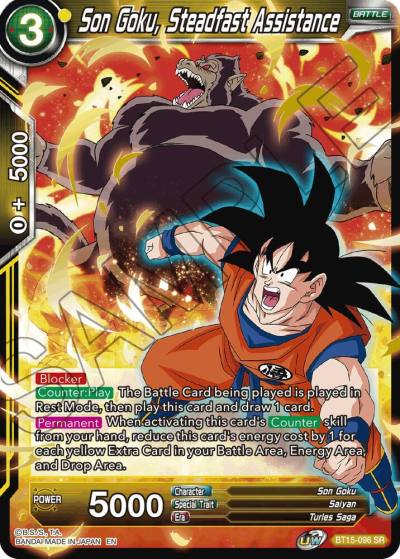 Son Goku Steadfast Assistance BT15-096 Saiyan Showdown Dragonball Super card