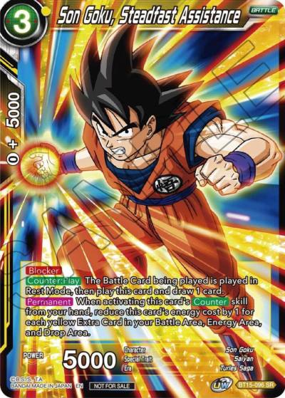 Son Goku Steadfast Assistance Zenkai Series Tournament Pack Vol1 BT15-096 Tournament Promotion Cards Dragonball Super card