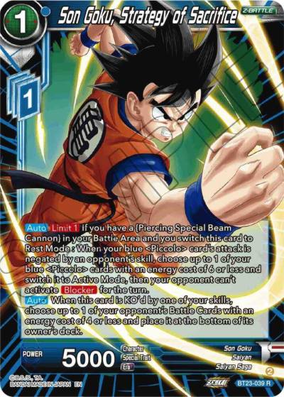 Son Goku Strategy of Sacrifice BT23-039 Perfect Combination Dragonball Super card