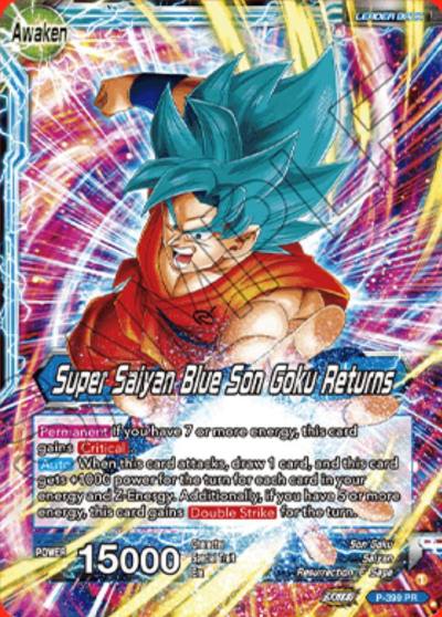 Son Goku Super Saiyan Blue Son Goku Returns P-399 Promotion Cards Dragonball Super card