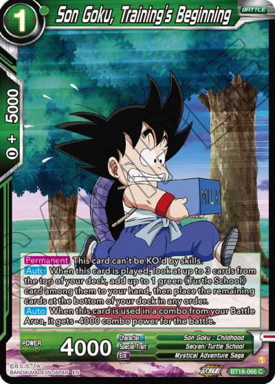Son Goku Trainings Beginning BT18-066 Dawn of the Z-Legends Dragonball Super card