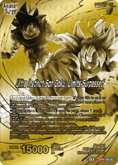 Son Goku Ultra Instinct Son Goku Limits Surpassed Championship 2023 Golden Card Vol2 Version 1 BT9-100 Tournament Promotion Cards Dragonball Super card