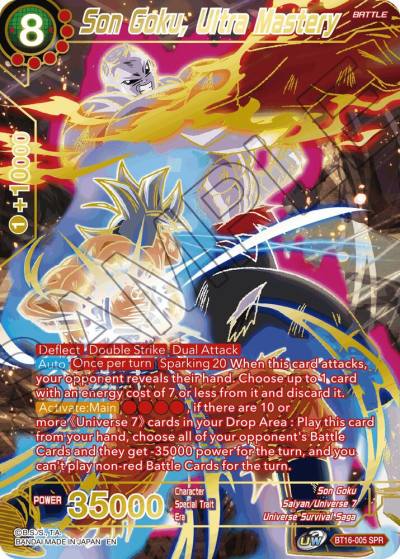 Son Goku Ultra Mastery SPR BT16-005 Realm of the Gods Dragonball Super card