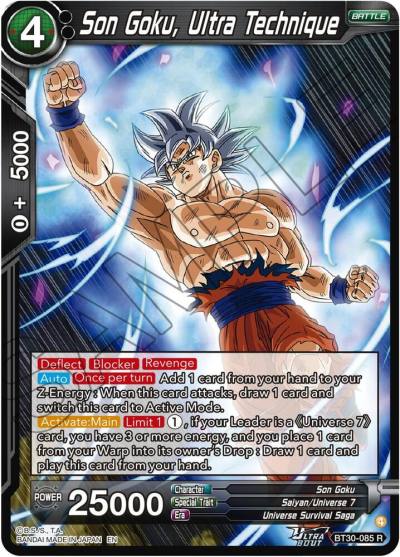 Son Goku Ultra Technique BT30-085 Three Glorious Fighters Dragonball Super card
