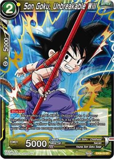 Son Goku Unbreakable Will EX06-23 Special Anniversary Set Dragonball Super card