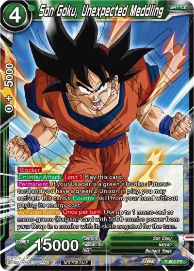 Son Goku Unexpected Meddling Zenkai Series Tournament Pack Vol8 P-609 Tournament Promotion Cards Dragonball Super card