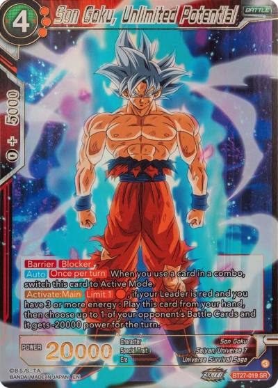 Son Goku Unlimited Potential BT27-019 History of Z Dragonball Super card